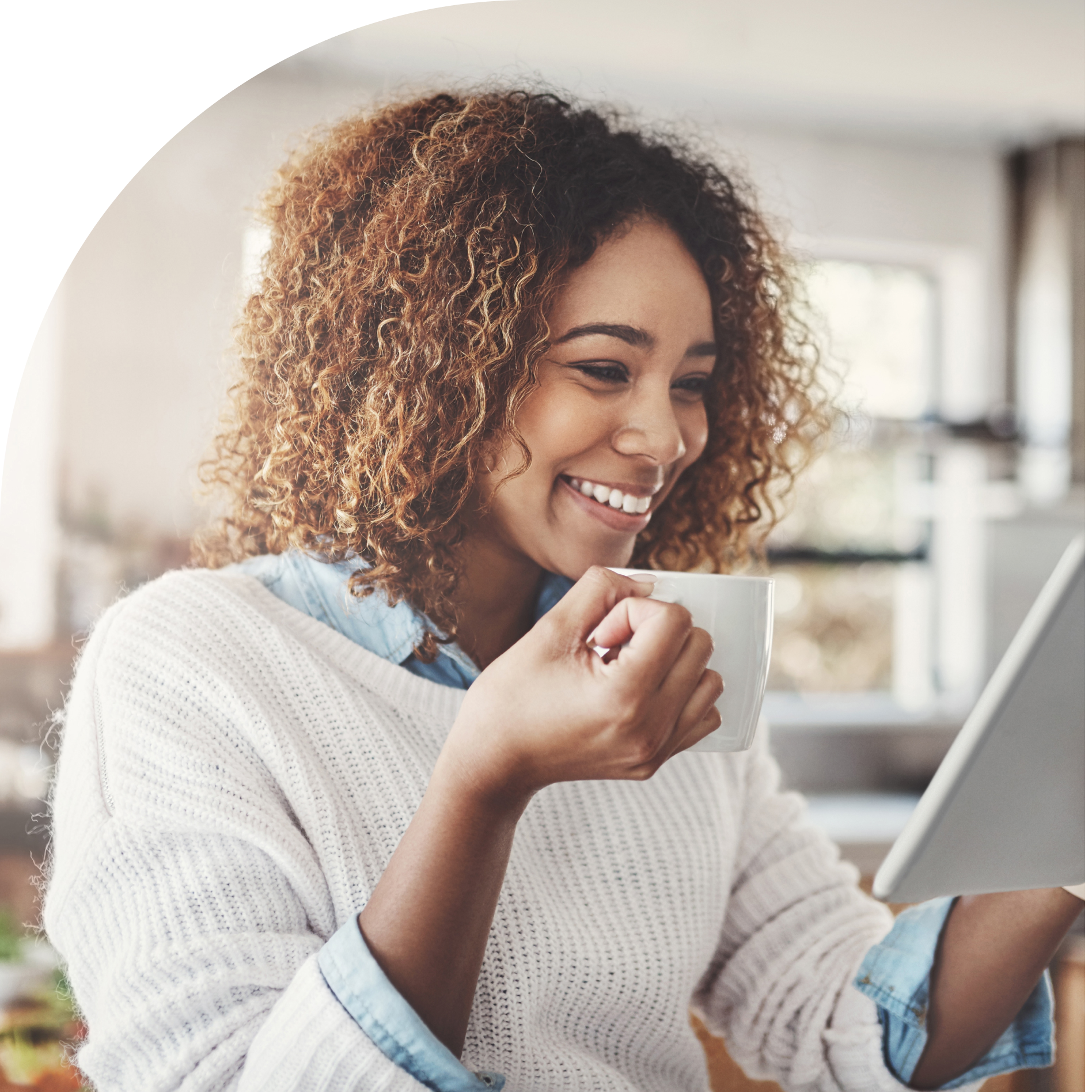 Woman Reading Truvi Newsletter